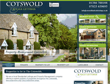 Tablet Screenshot of cotswoldandvalelettings.co.uk